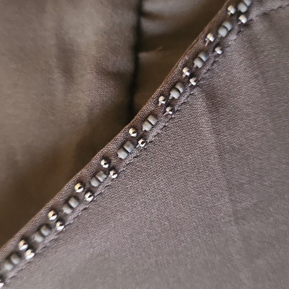 VINCE Gray Beaded Silk Blouse Top, Size xs - Picture 3 of 13